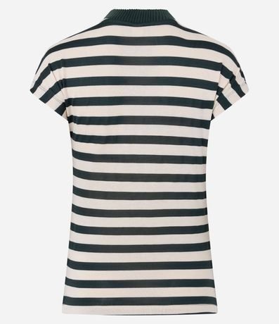Remera en Punto con Estampa Rayada y Cuello Alto 2