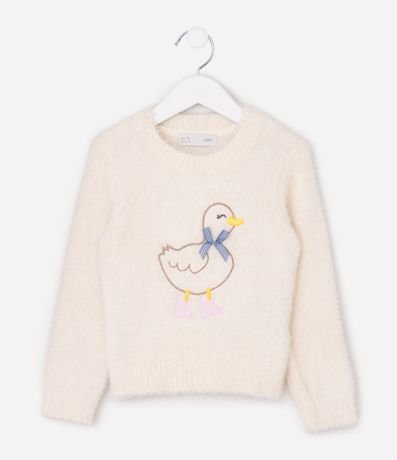 Suéter Infantil en Punto con Bordado de Patito - Talle 1 a 6 años 2