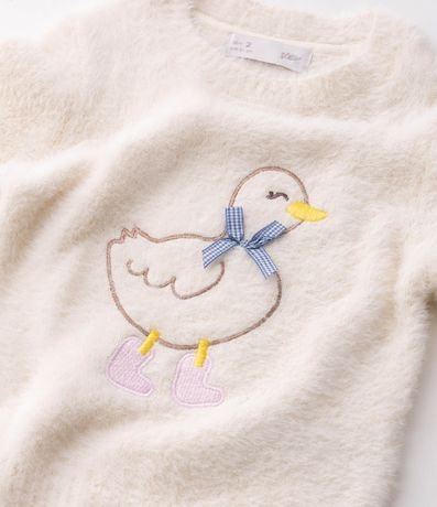 Suéter Infantil en Punto con Bordado de Patito - Talle 1 a 6 años 5