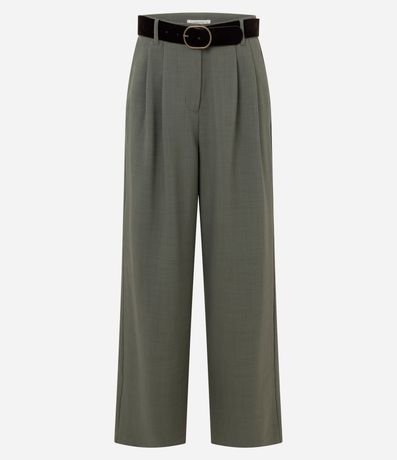 Pantalón Wide Leg Sastrería con Cinturón en Gamuza 6