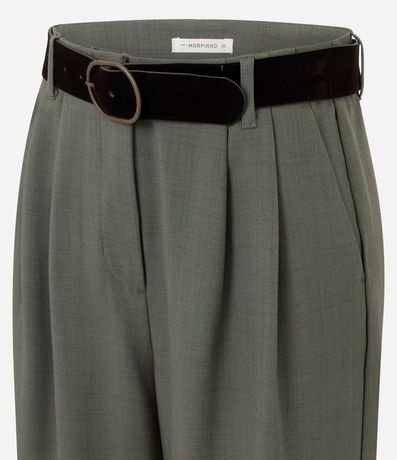 Pantalón Wide Leg Sastrería con Cinturón en Gamuza 7