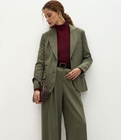 Pantalón Wide Leg Sastrería con Cinturón en Gamuza 2