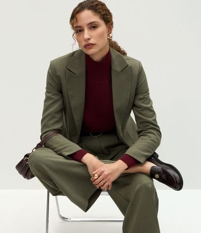 Pantalón Wide Leg Sastrería con Cinturón en Gamuza 5