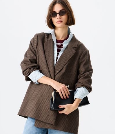 Blazer Alargado Sastre de Cuadros