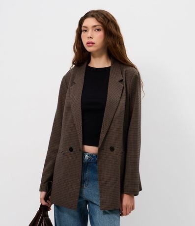 Blazer Alargado Sastre de Cuadros