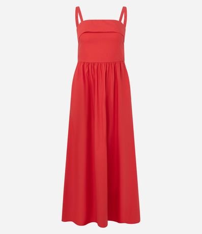 Vestido Largo en Algodón con Breteles Finos