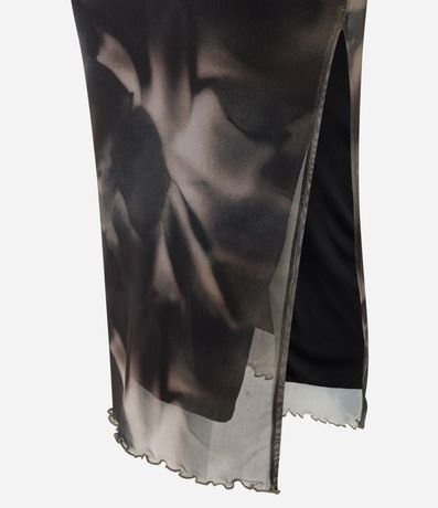 Vestido Largo en Tule con Estampa Efecto Manchado 7