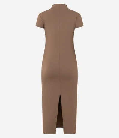 Vestido Tubito Básico con Cuello Alto y Encaje Trasero 6