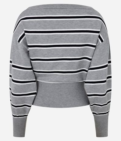 Blusa en Tricot a Rayas con Mangas Largas 6