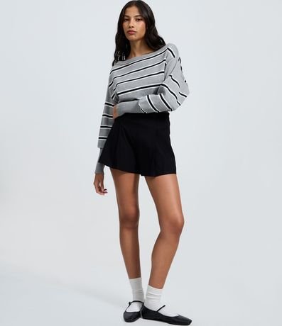 Blusa en Tricot a Rayas con Mangas Largas 2
