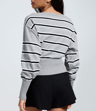 Blusa en Tricot a Rayas con Mangas Largas 4