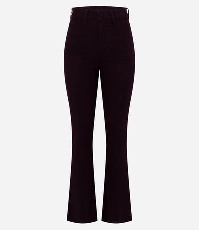 Pantalón Boot Cut Acanalada en Sarga con Botón Forrado 5