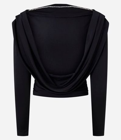 Blusa con Escote Degagê y Cadena en la Espalda 2