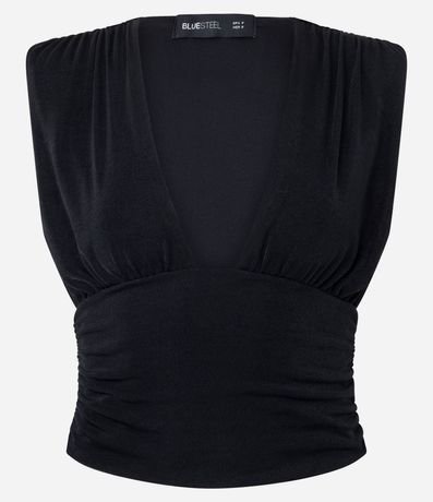 Blusa en Rib con Escote Profundo y Hombrera 5