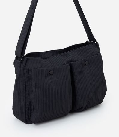 Cartera Masculina Messenger Texturizada con Bolsillos Delanteros 2