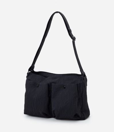 Cartera Masculina Messenger Texturizada con Bolsillos Delanteros 8