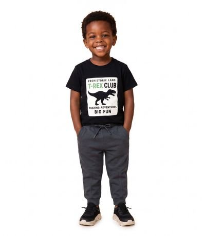 Remera Infantil con Estampado Dino T-Rex - Talle 1 a 6Anos