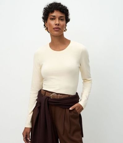 Blusa en Algodón con Cuello Redondo