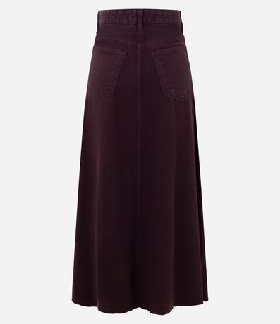 Pollera Midi en Sarga con Cintura Mediana y Recorte Asimétrico 2