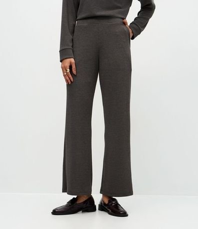 Pantalón Recto en Anarruga con Cintura Elástica y Bolsillos Laterales 3
