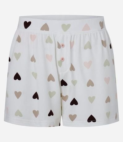 Short de Pijama Peach Touch con Estampado de Corazón 5