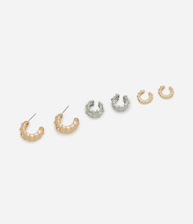 Conjunto de Caravana Aro y Piercing Fake
