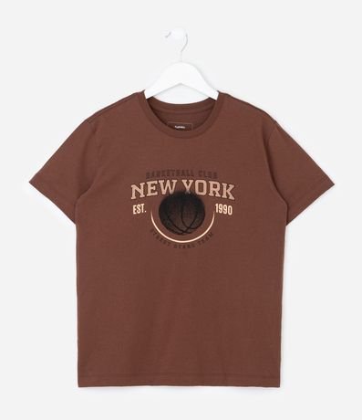 Remera Infantil con Estampado Baloncesto New York – Talle 5 a 14 años