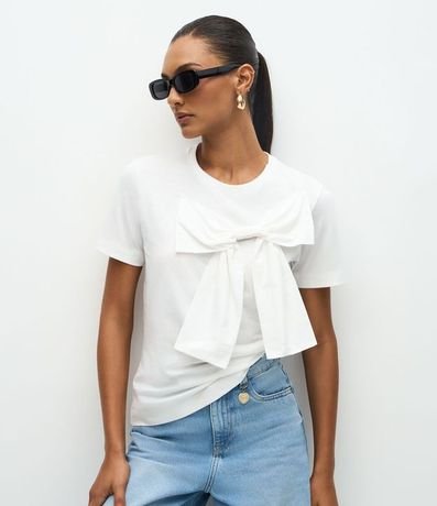 Remera Manga Corta en Algodón con Lazo Grande 2