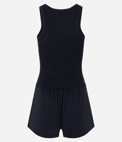 Pijama Corto en Rib con Musculosa Básica y Short 3
