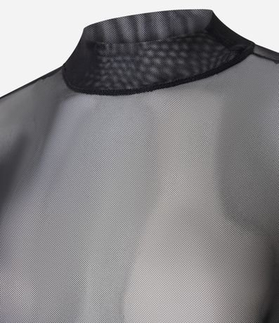 Blusa en Tule con Transparencia y Cuello Alto 2