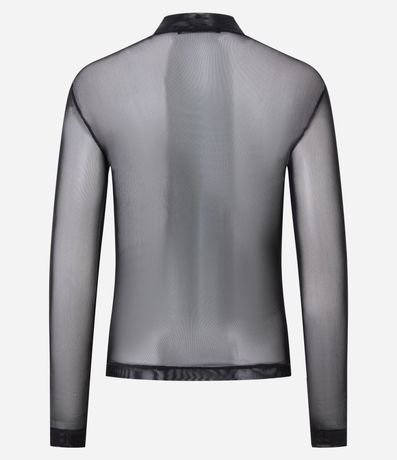 Blusa en Tule con Transparencia y Cuello Alto 3