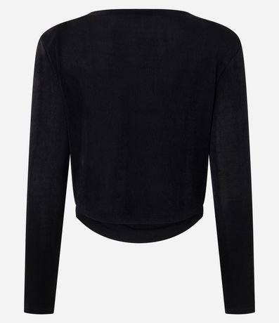 Blusa Manga Larga con Escote Degage y Hombreras 7