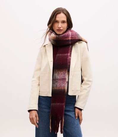 Bufanda en Punto con Estampado de Cuadros