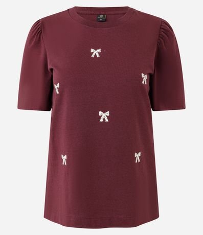 Blusa Manga Corta en Algodón con Estampado de Lacitos 5