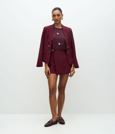 Blusa Manga Corta en Algodón con Estampado de Lacitos 2