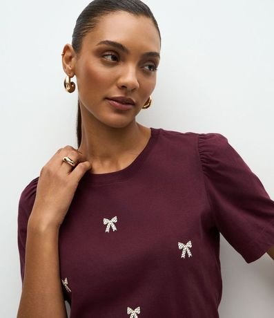 Blusa Manga Corta en Algodón con Estampado de Lacitos 3