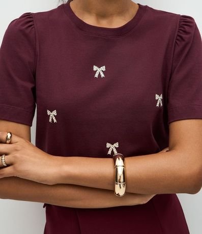 Blusa Manga Corta en Algodón con Estampado de Lacitos 4