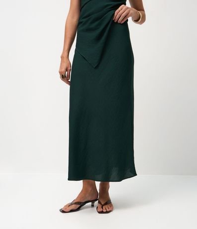 Pollera Midi Evasê en Crepé con Cintura Estructurada 3