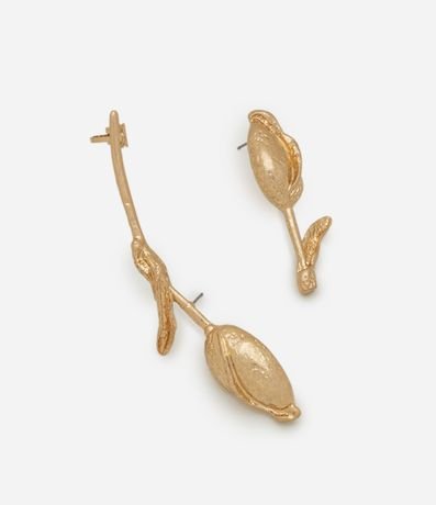 Caravanas Ear Cuff en Metal con Diseño de Tulipán
