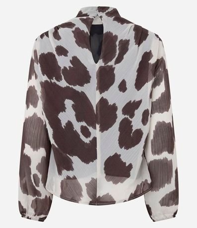 Blusa Manga Larga Animal Print con Cuello Alto 9
