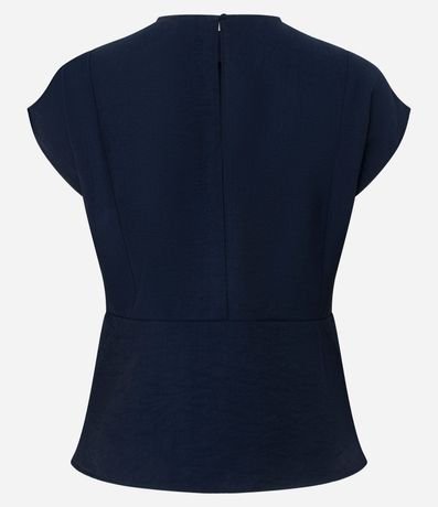 Blusa Manga Corta en Crepé con Bajo Peplum 6