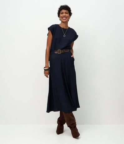 Blusa Manga Corta en Crepé con Bajo Peplum 2