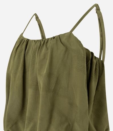 Blusa Balonê en Jacquard Floral con Breteles Finos Ajustables 6