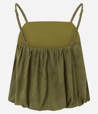 Blusa Balonê en Jacquard Floral con Breteles Finos Ajustables 7