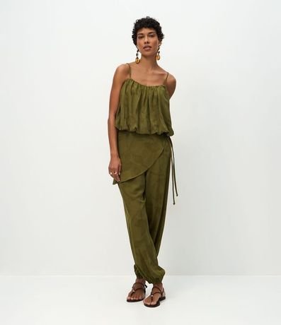 Blusa Balonê en Jacquard Floral con Breteles Finos Ajustables 2