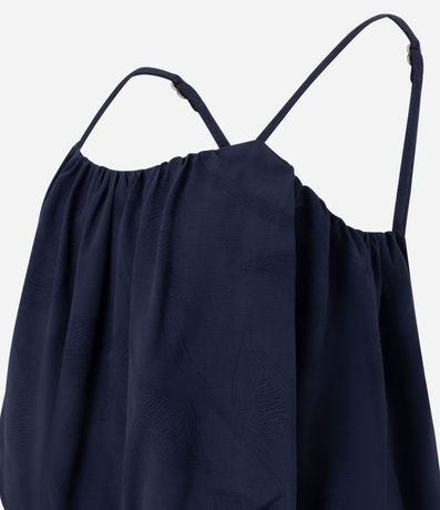 Blusa Balonê en Jacquard Floral con Breteles Finos Ajustables 6