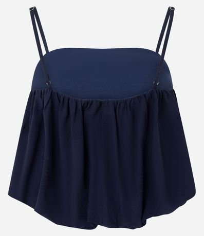 Blusa Balonê en Jacquard Floral con Breteles Finos Ajustables 7