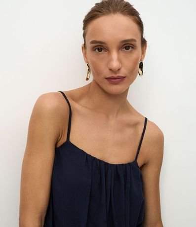 Blusa Balonê en Jacquard Floral con Breteles Finos Ajustables 3