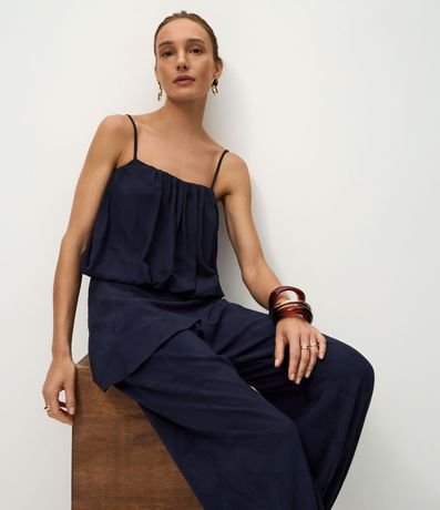 Blusa Balonê en Jacquard Floral con Breteles Finos Ajustables 4