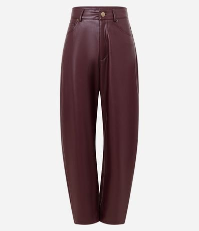 Pantalón Barrel en PU con Cintura Alta 5